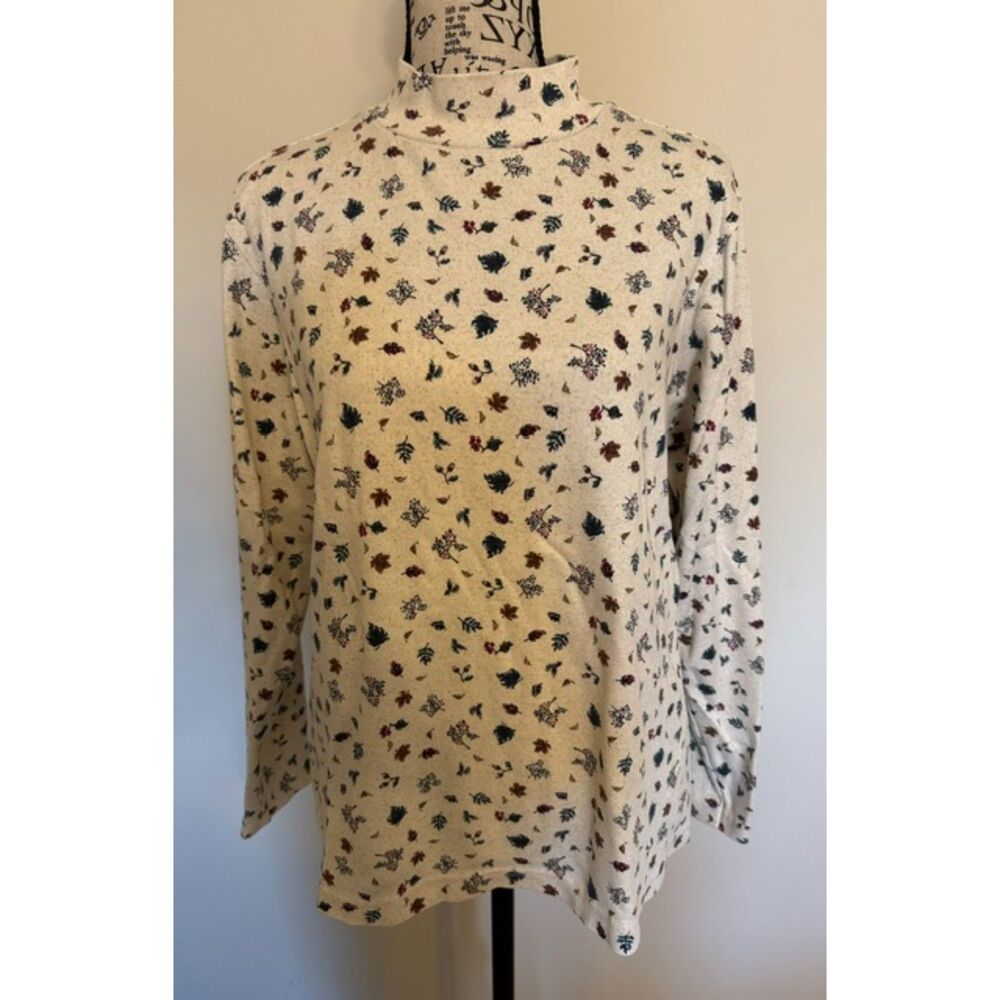 Women's soft cotton mock turtleneck shirt - size Large